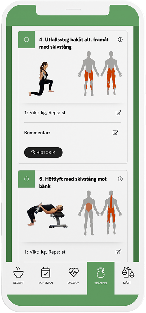 Skapa och skicka träningsprogram till klienten i Nutrition Data